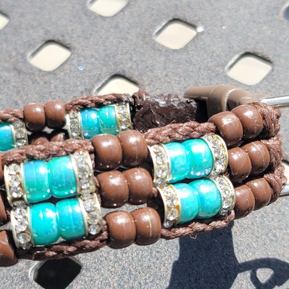 Custom Handmade Beaded Bling Dog Collar Hearts - Picture 3 of 4